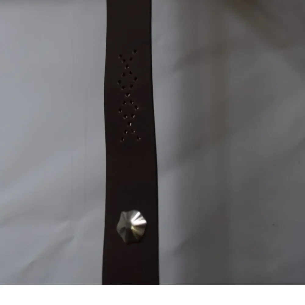 Fabio Massari Men’s Brown Leather Belt Made in Italy Size 42 Western Studded